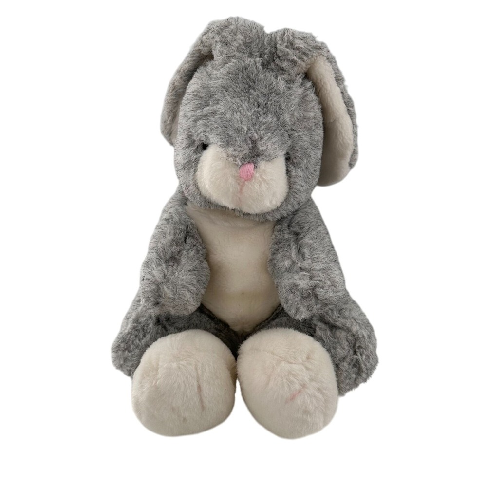 Gray Plush Bunny Stuffed Animal 16" Made In Korea By America Wego Easter Rabbit